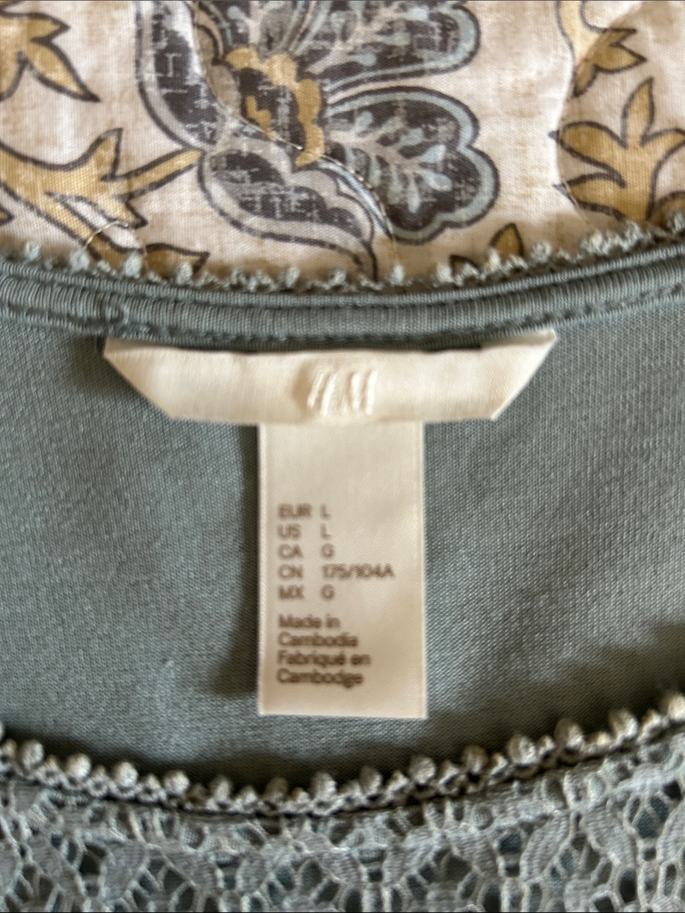 H&M Lace Yoke Tank Top - Sage Green - Picture 6 of 9